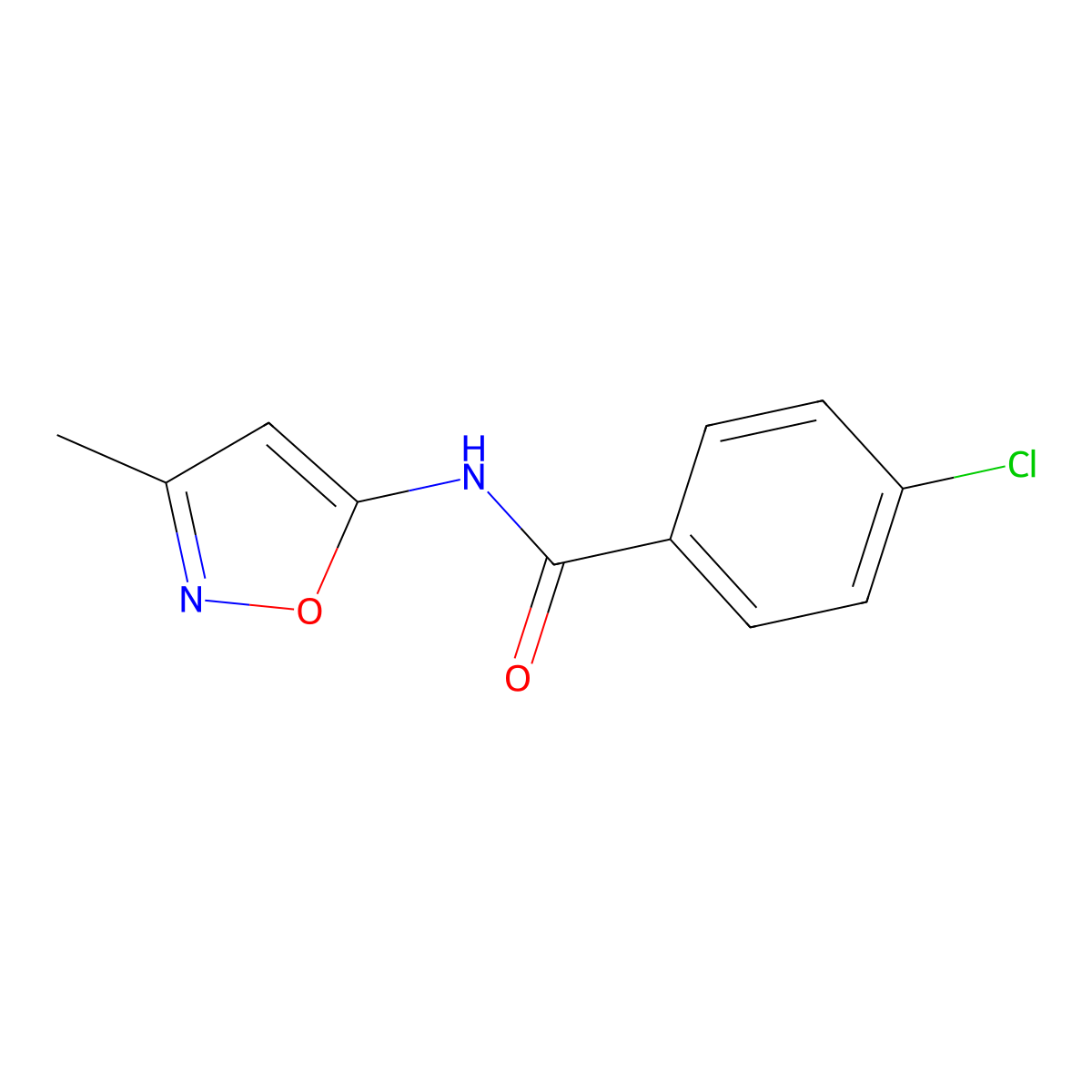 4-chloro-N-(3-methyl-1,2-oxazol-5-yl)benzamide molecular structure, CAS 1021249-68-2