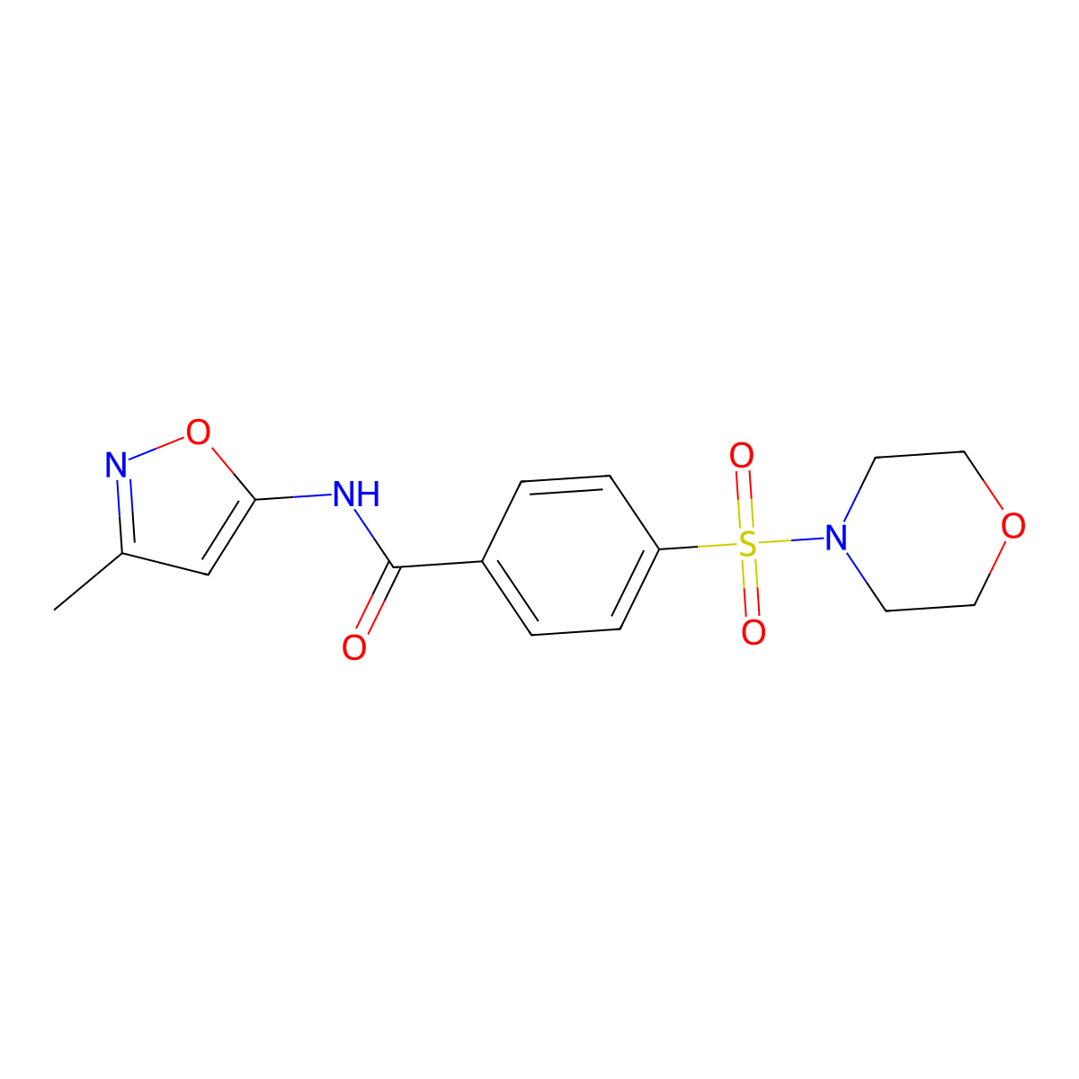 N-(3-methyl-1,2-oxazol-5-yl)-4-(morpholine-4-sulfonyl)benzamide molecular structure, CAS 1021249-75-1