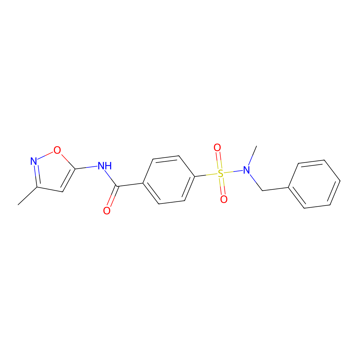 4-[benzyl(methyl)sulfamoyl]-N-(3-methyl-1,2-oxazol-5-yl)benzamide molecular structure, CAS 1021249-98-8