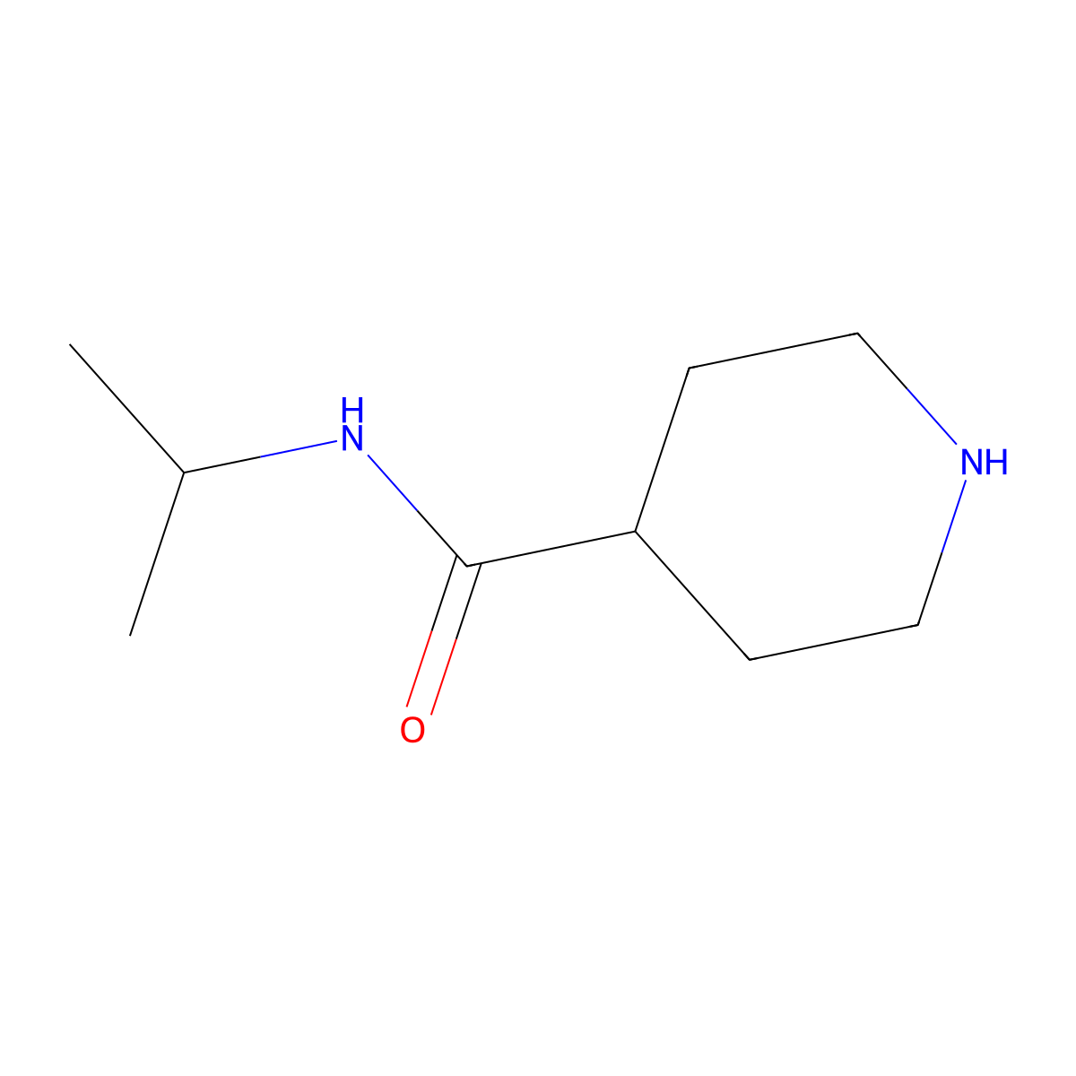 N-isopropylpiperidine-4-carboxamide molecular structure, CAS 102125-62-2