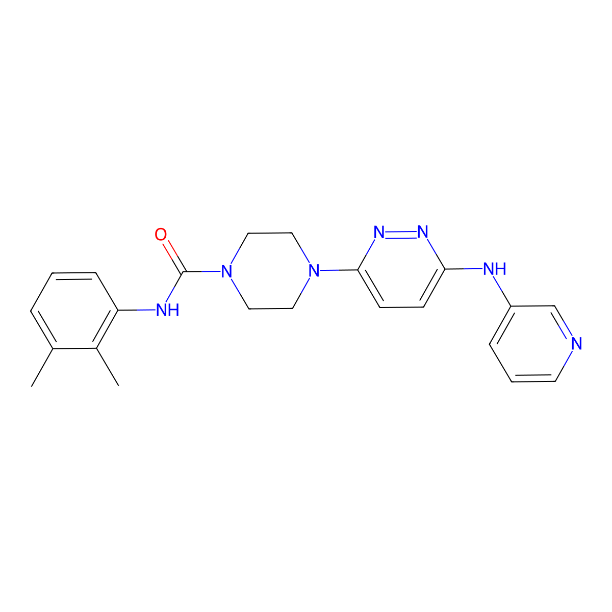 N-(2,3-dimethylphenyl)-4-(6-(pyridin-3-ylamino)pyridazin-3-yl)piperazine-1-carboxamide molecular structure, CAS 1021250-17-8