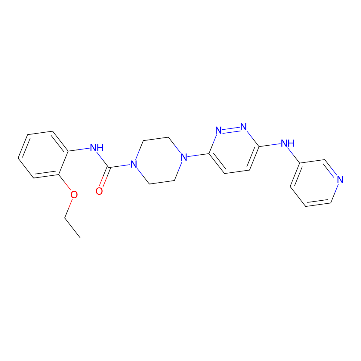 N-(2-ethoxyphenyl)-4-(6-(pyridin-3-ylamino)pyridazin-3-yl)piperazine-1-carboxamide molecular structure, CAS 1021250-24-7