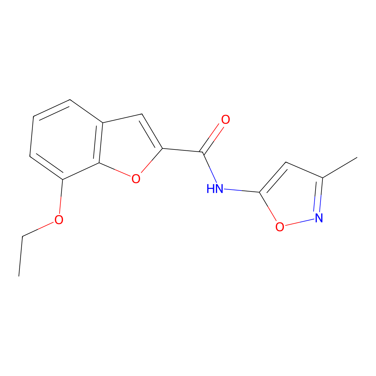 7-ethoxy-N-(3-methyl-1,2-oxazol-5-yl)-1-benzofuran-2-carboxamide molecular structure, CAS 1021250-29-2