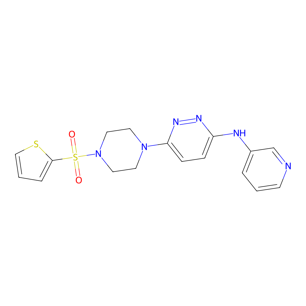 N-(pyridin-3-yl)-6-(4-(thiophen-2-ylsulfonyl)piperazin-1-yl)pyridazin-3-amine molecular structure, CAS 1021250-33-8