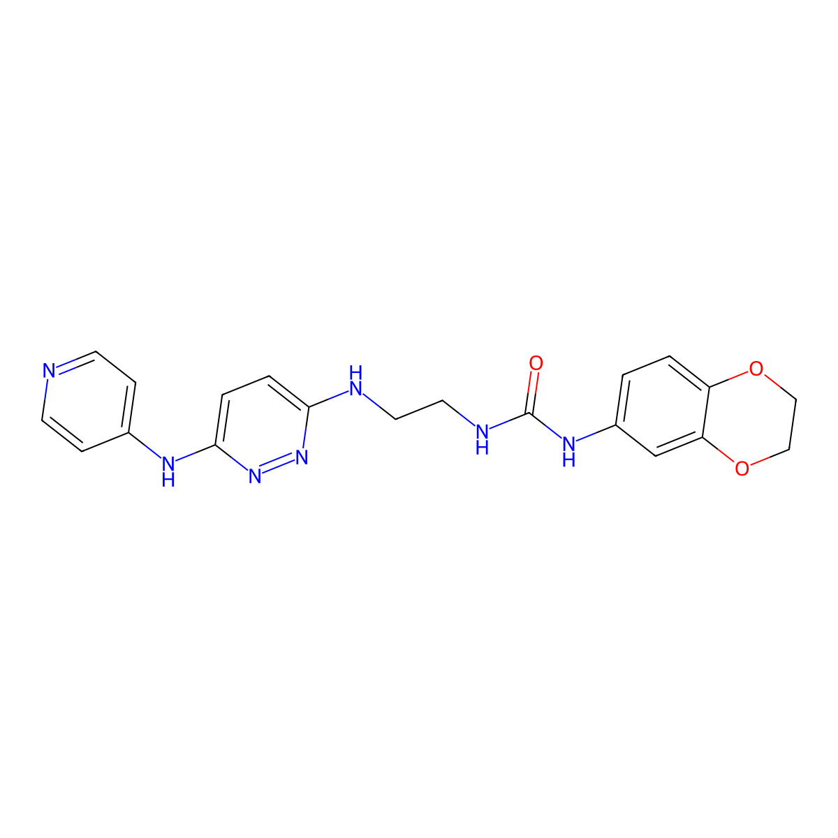 1-(2,3-Dihydrobenzo[b][1,4]dioxin-6-yl)-3-(2-((6-(pyridin-4-ylamino)pyridazin-3-yl)amino)ethyl)urea molecular structure, CAS 1021250-54-3