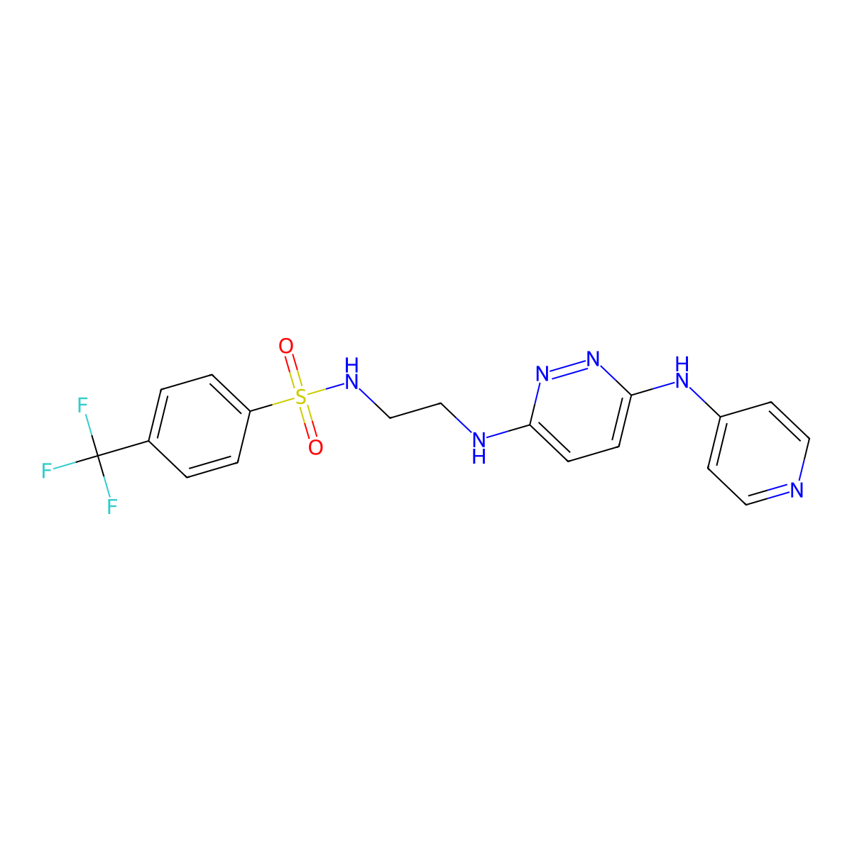 N-(2-((6-(pyridin-4-ylamino)pyridazin-3-yl)amino)ethyl)-4-(trifluoromethyl)benzenesulfonamide molecular structure, CAS 1021250-63-4