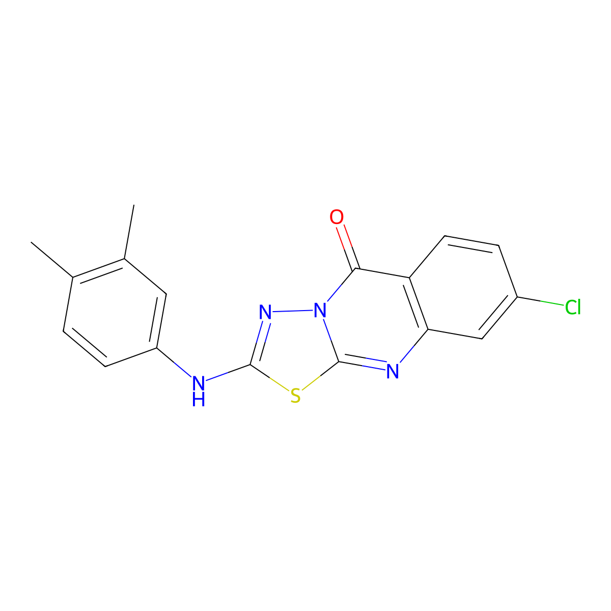 8-chloro-2-[(3,4-dimethylphenyl)amino]-5H-[1,3,4]thiadiazolo[2,3-b]quinazolin-5-one molecular structure, CAS 1021250-67-8