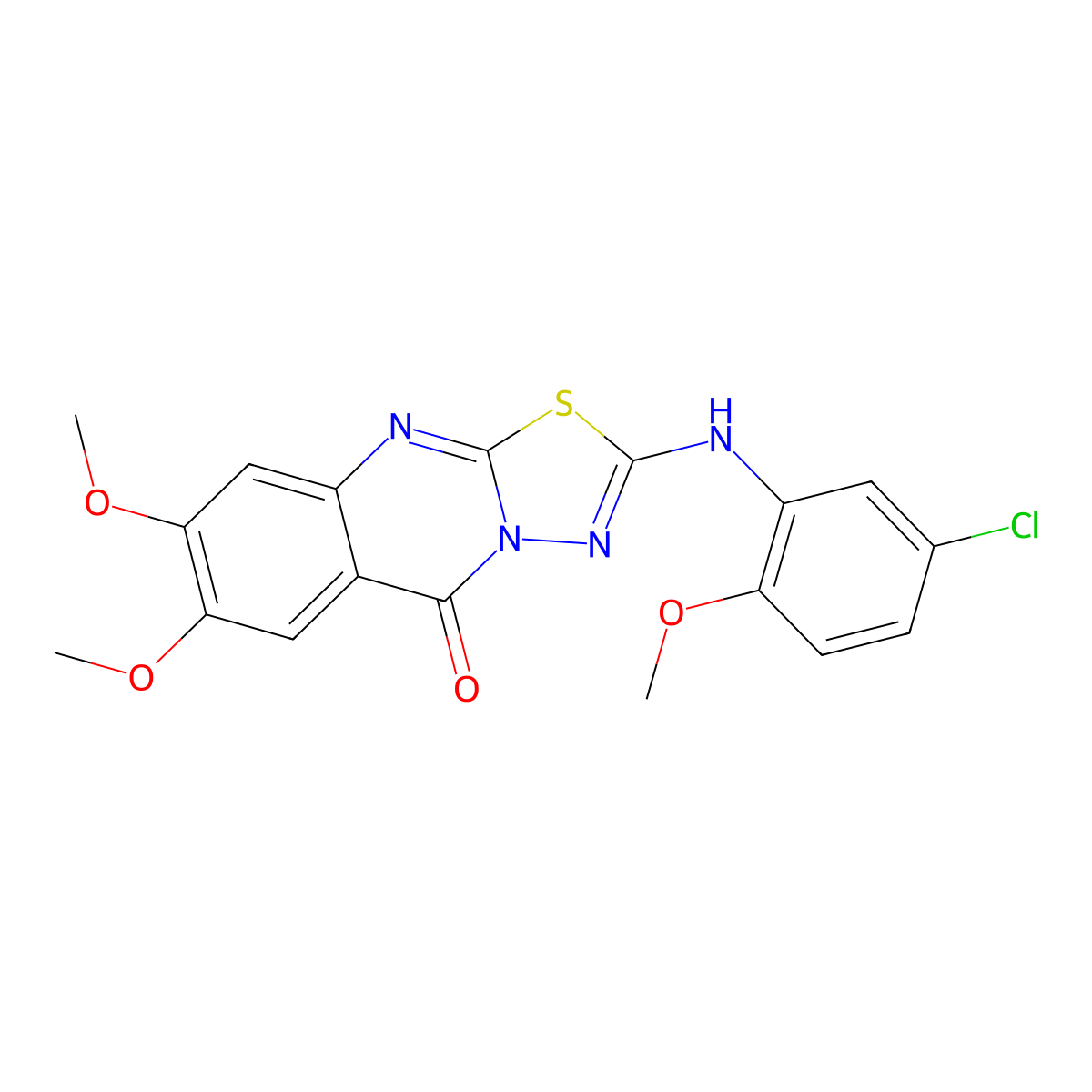 2-[(5-chloro-2-methoxyphenyl)amino]-7,8-dimethoxy-5H-[1,3,4]thiadiazolo[2,3-b]quinazolin-5-one molecular structure, CAS 1021250-68-9