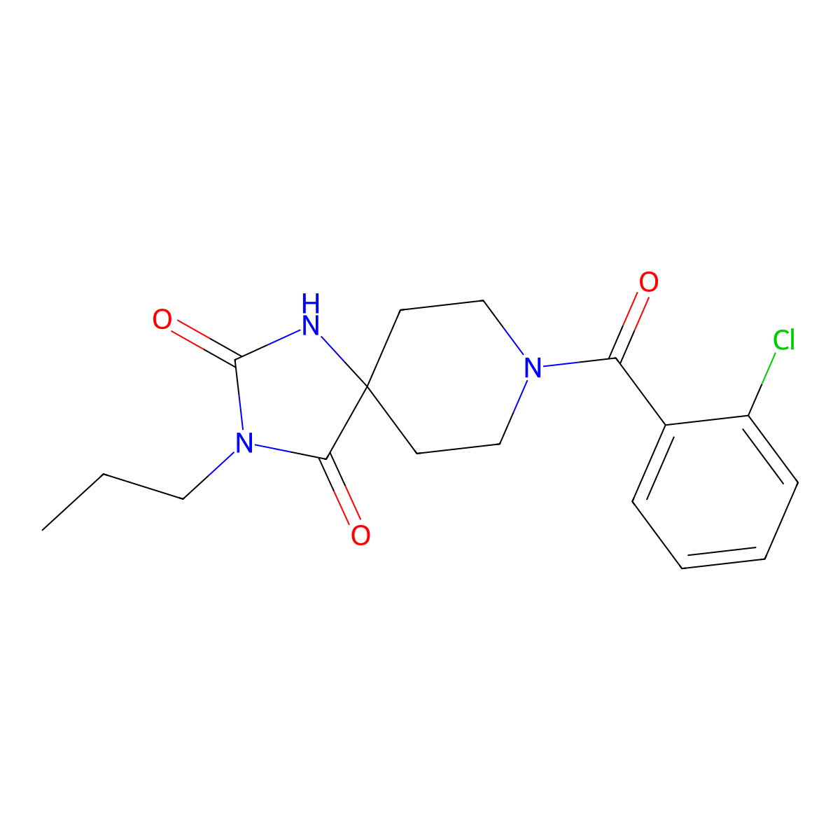 8-(2-Chlorobenzoyl)-3-propyl-1,3,8-triazaspiro[4.5]decane-2,4-dione molecular structure, CAS 1021251-24-0