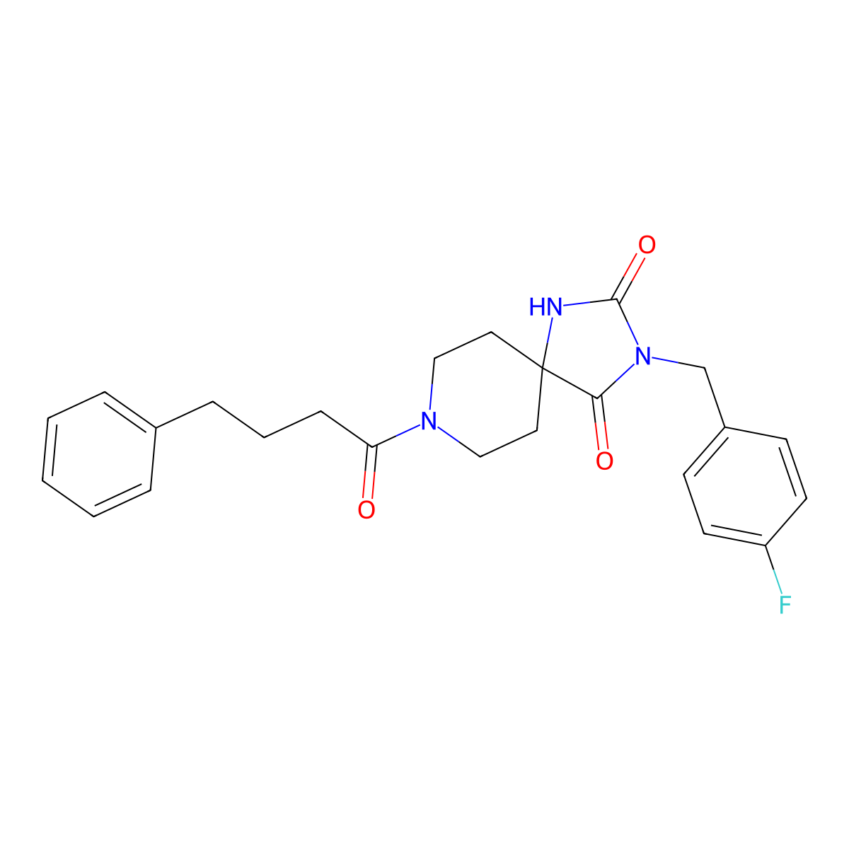 3-[(4-Fluorophenyl)methyl]-8-(4-phenylbutanoyl)-1,3,8-triazaspiro[4.5]decane-2,4-dione molecular structure, CAS 1021251-64-8