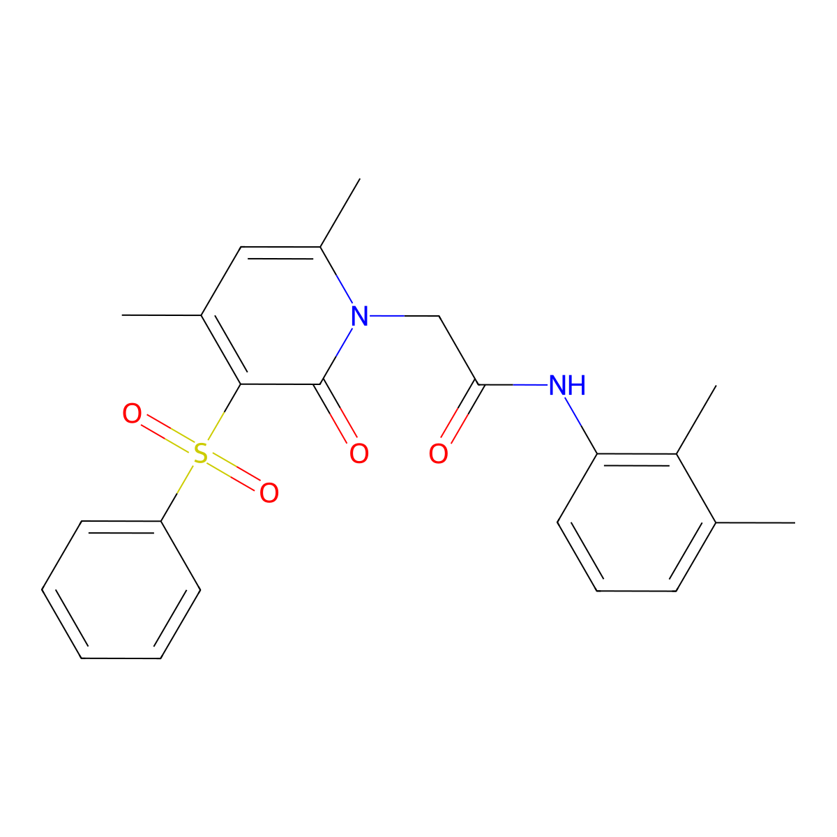 2-[4,6-dimethyl-2-oxo-3-(phenylsulfonyl)pyridin-1(2H)-yl]-N-(2,3-dimethylphenyl)acetamide molecular structure, CAS 1021251-87-5