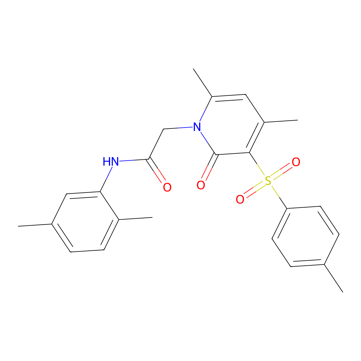 2-(4,6-dimethyl-2-oxo-3-tosylpyridin-1(2H)-yl)-N-(2,5-dimethylphenyl)acetamide molecular structure, CAS 1021252-13-0