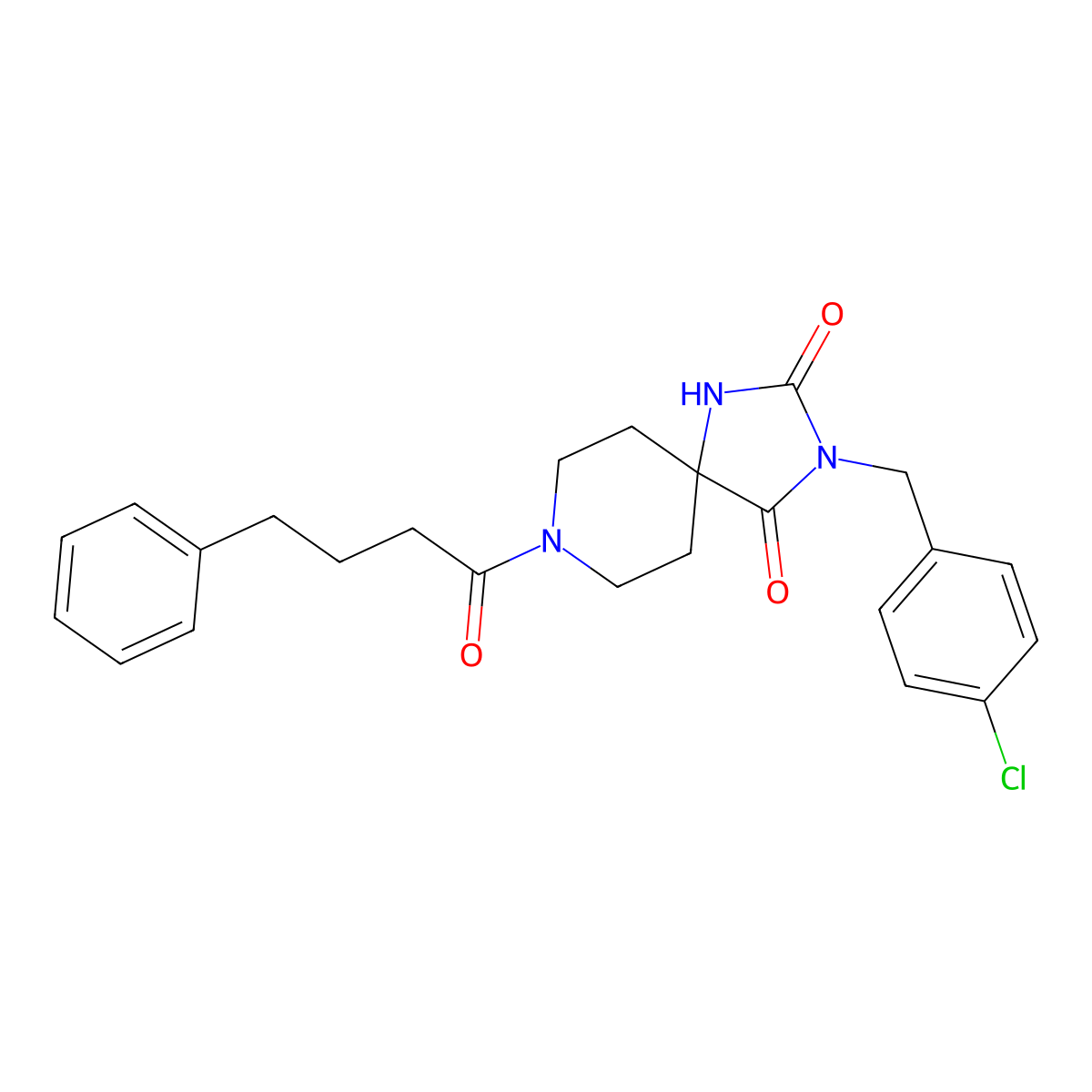 3-[(4-Chlorophenyl)methyl]-8-(4-phenylbutanoyl)-1,3,8-triazaspiro[4.5]decane-2,4-dione molecular structure, CAS 1021252-17-4