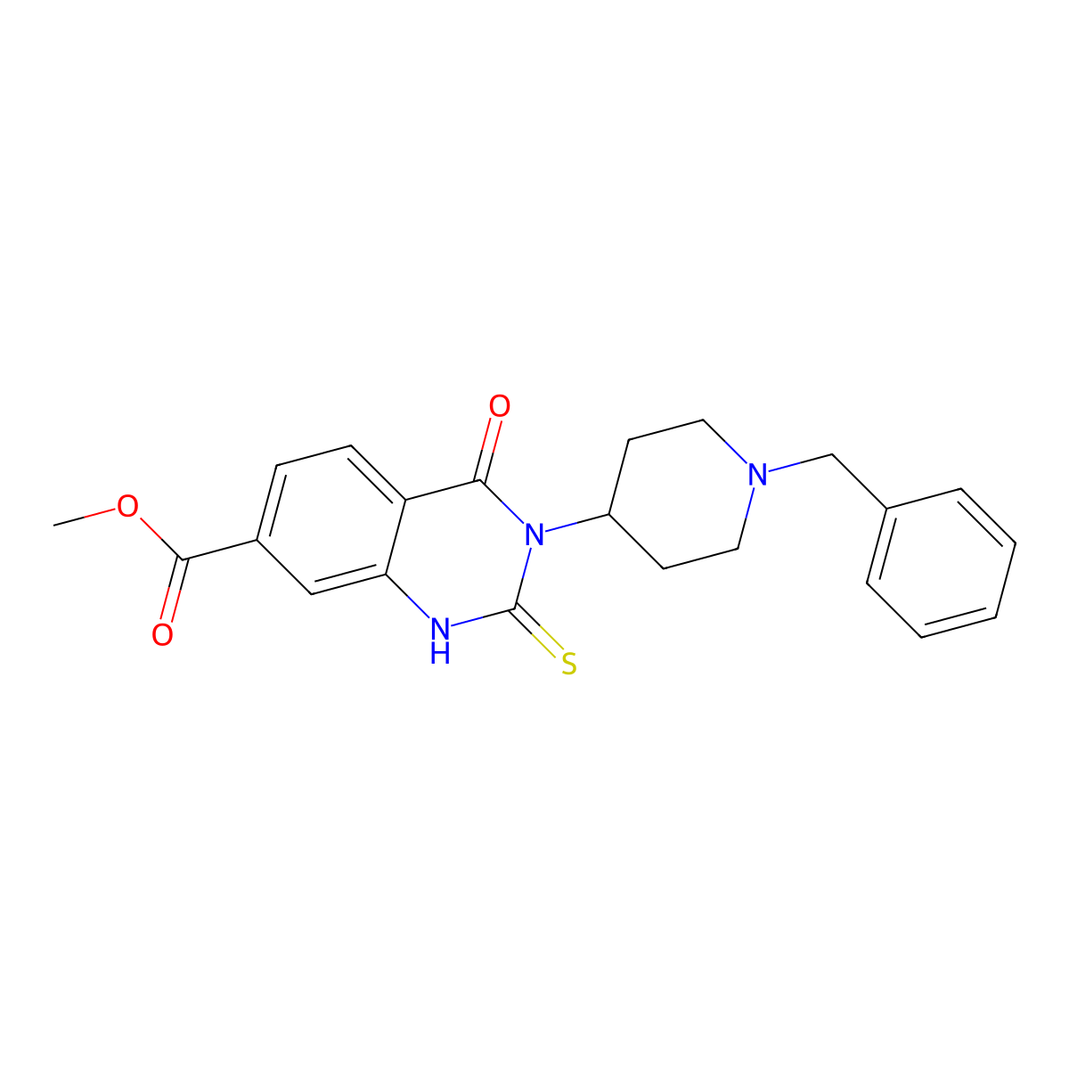 Methyl 3-(1-benzylpiperidin-4-YL)-4-oxo-2-sulfanylidene-1,2,3,4-tetrahydroquinazoline-7-carboxylate molecular structure, CAS 1021252-18-5
