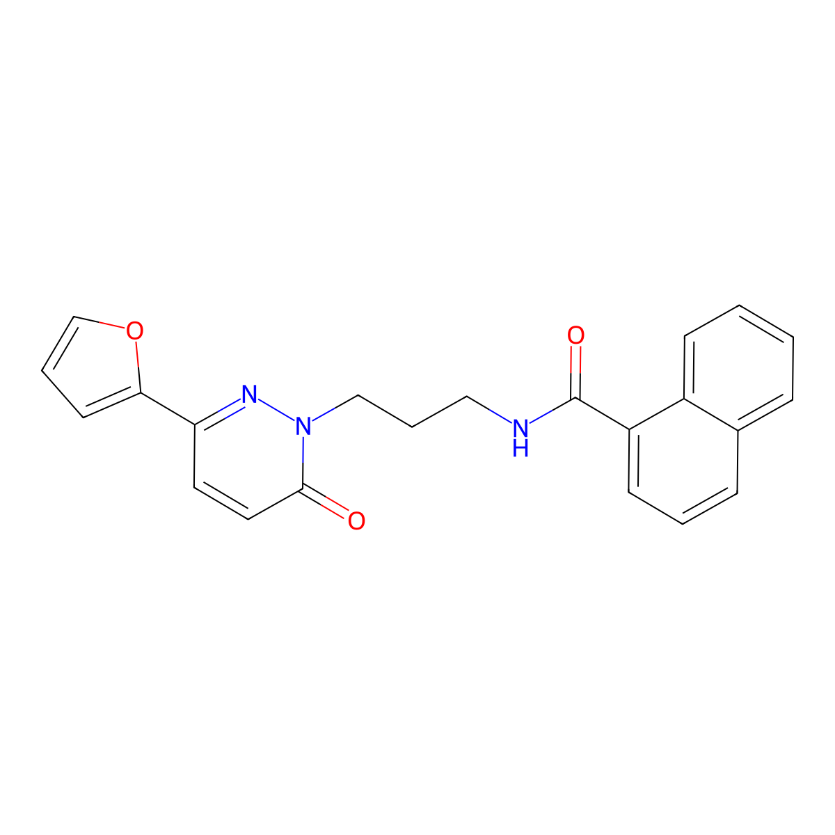 N-(3-(3-(furan-2-yl)-6-oxopyridazin-1(6H)-yl)propyl)-1-naphthamide molecular structure, CAS 1021252-23-2