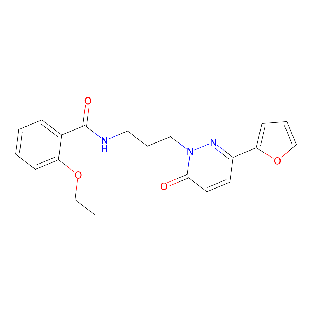 2-ethoxy-N-{3-[3-(furan-2-yl)-6-oxo-1,6-dihydropyridazin-1-yl]propyl}benzamide molecular structure, CAS 1021252-29-8