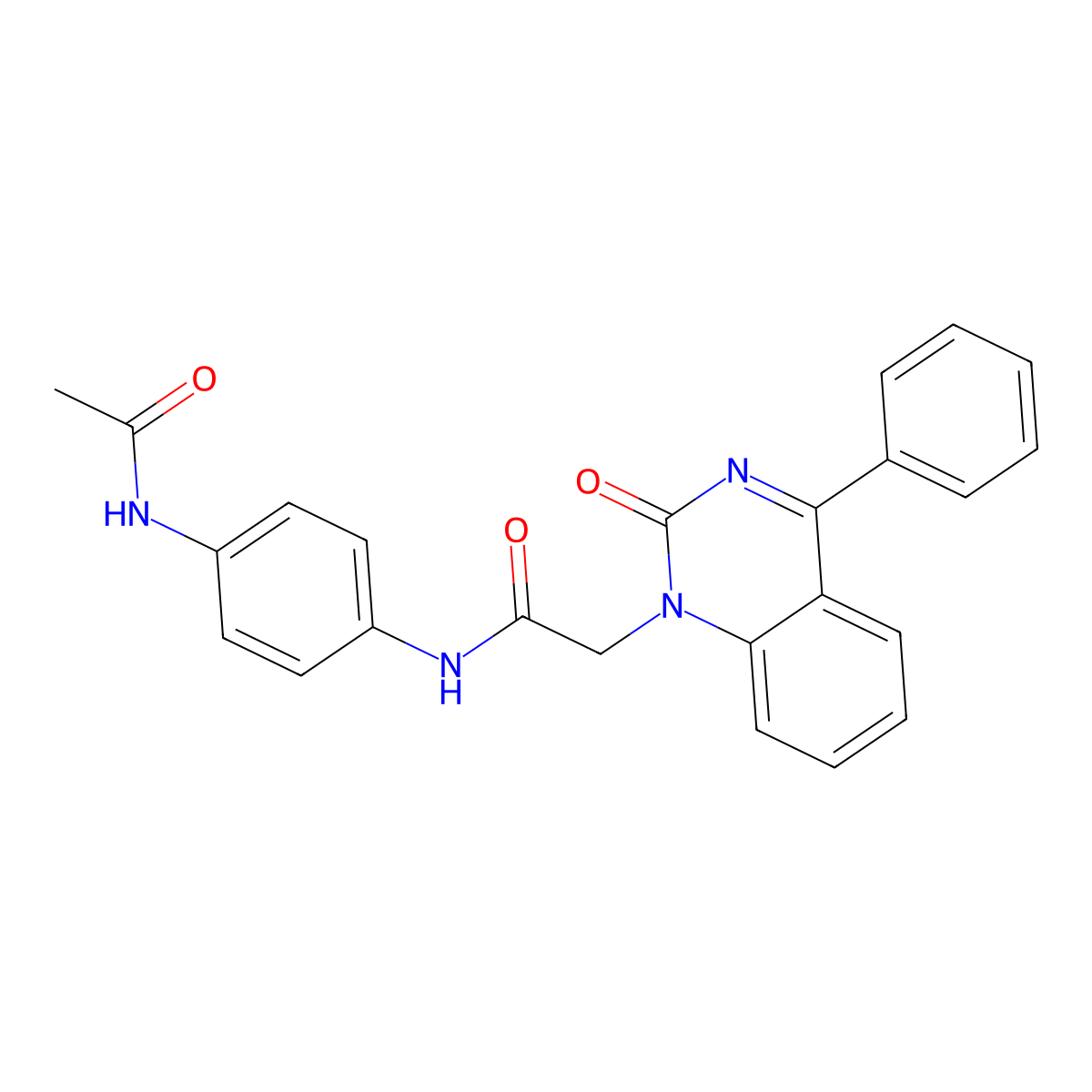 N-(4-acetamidophenyl)-2-(2-oxo-4-phenyl-1,2-dihydroquinazolin-1-yl)acetamide molecular structure, CAS 1021252-34-5