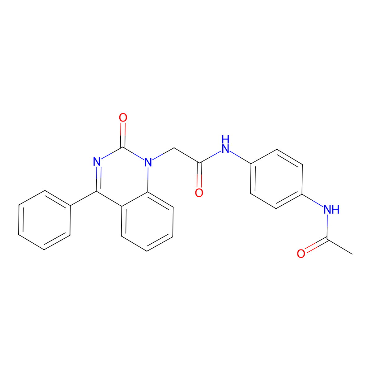 N-(4-acetamidophenyl)-2-(2-oxo-4-phenyl-1,2-dihydroquinazolin-1-yl)acetamide molecular structure, CAS 1021252-34-5