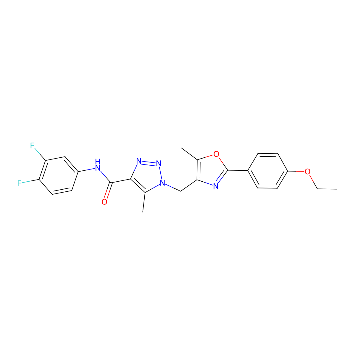 N-(3,4-difluorophenyl)-1-{[2-(4-ethoxyphenyl)-5-methyl-1,3-oxazol-4-yl]methyl}-5-methyl-1H-1,2,3-triazole-4-carboxamide molecular structure, CAS 1021252-59-4