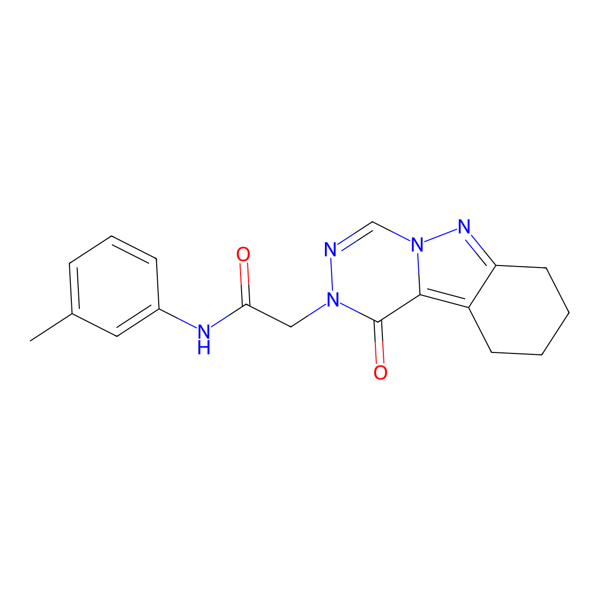 N-(3-methylphenyl)-2-{1-oxo-1H,2H,7H,8H,9H,10H-[1,2,4]triazino[4,5-b]indazol-2-yl}acetamide molecular structure, CAS 1021252-61-8