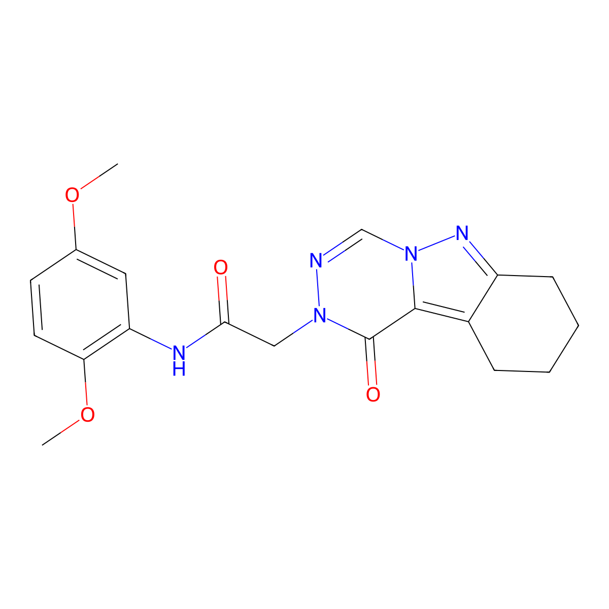 N-(2,5-dimethoxyphenyl)-2-(1-oxo-7,8,9,10-tetrahydro-[1,2,4]triazino[4,5-b]indazol-2(1H)-yl)acetamide molecular structure, CAS 1021252-64-1
