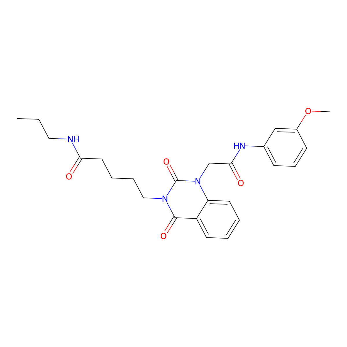 5-(1-{[(3-methoxyphenyl)carbamoyl]methyl}-2,4-dioxo-1,2,3,4-tetrahydroquinazolin-3-yl)-N-propylpentanamide molecular structure, CAS 1021252-76-5