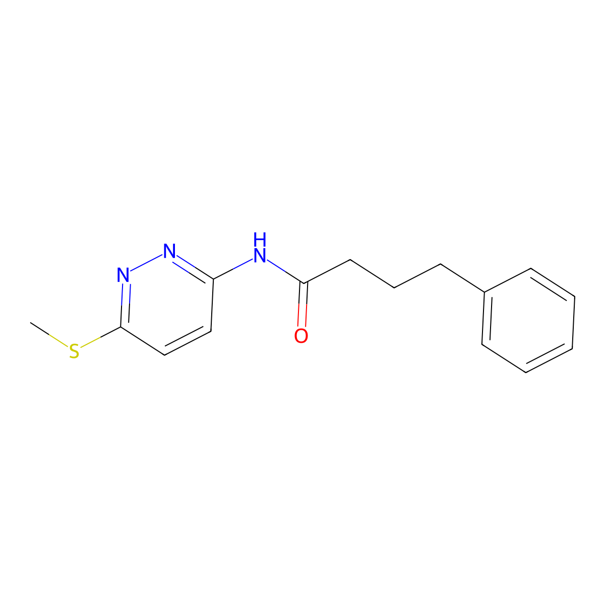N-(6-(methylthio)pyridazin-3-yl)-4-phenylbutanamide molecular structure, CAS 1021252-84-5