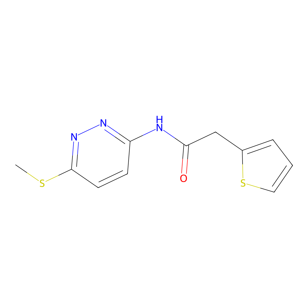N-(6-(methylthio)pyridazin-3-yl)-2-(thiophen-2-yl)acetamide molecular structure, CAS 1021252-86-7
