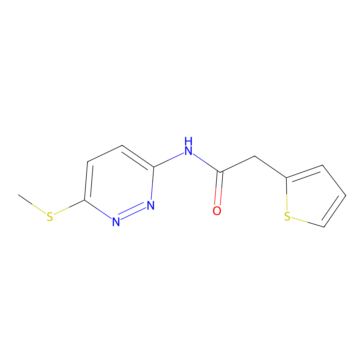 N-(6-(methylthio)pyridazin-3-yl)-2-(thiophen-2-yl)acetamide molecular structure, CAS 1021252-86-7