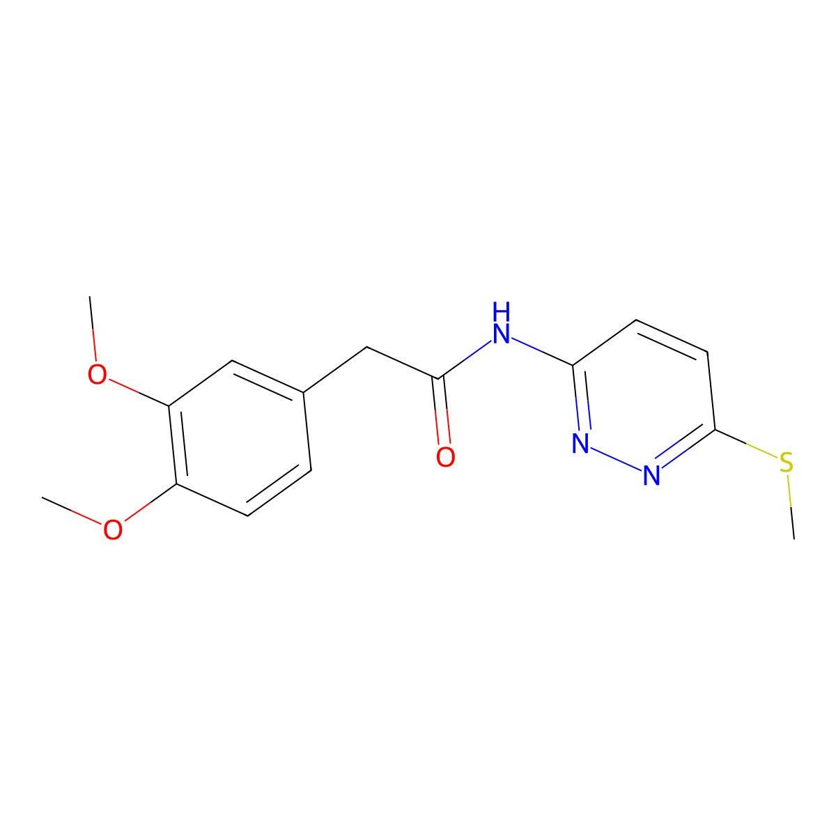 2-(3,4-dimethoxyphenyl)-N-(6-(methylthio)pyridazin-3-yl)acetamide molecular structure, CAS 1021252-93-6