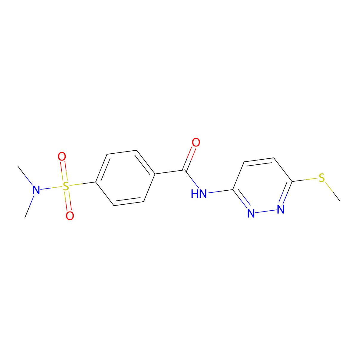 4-(N,N-dimethylsulfamoyl)-N-(6-(methylthio)pyridazin-3-yl)benzamide molecular structure, CAS 1021252-95-8