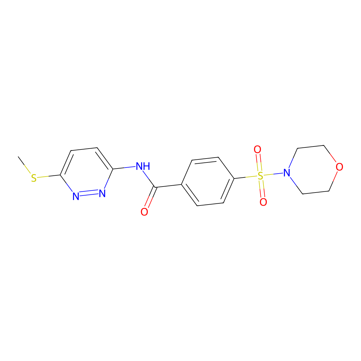 N-(6-(methylthio)pyridazin-3-yl)-4-(morpholinosulfonyl)benzamide molecular structure, CAS 1021252-98-1