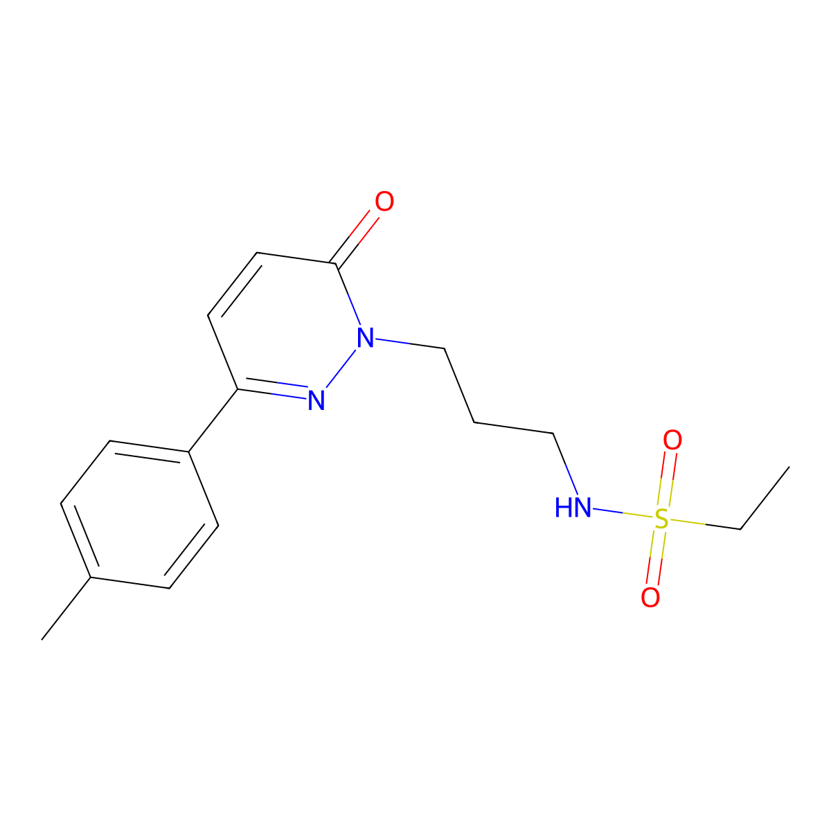 N-{3-[3-(4-methylphenyl)-6-oxo-1,6-dihydropyridazin-1-yl]propyl}ethane-1-sulfonamide molecular structure, CAS 1021253-06-4