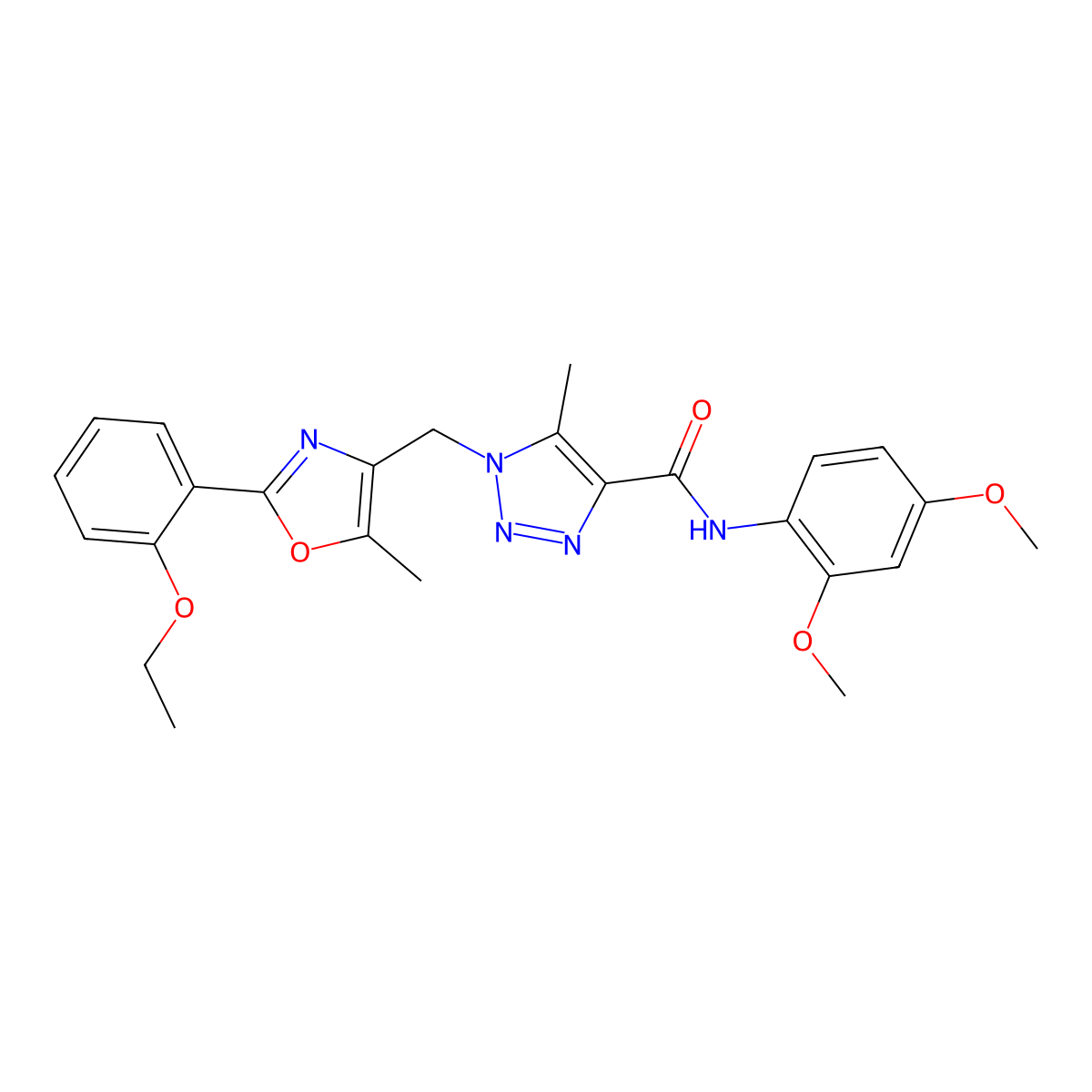 N-(2,4-dimethoxyphenyl)-1-{[2-(2-ethoxyphenyl)-5-methyl-1,3-oxazol-4-yl]methyl}-5-methyl-1H-1,2,3-triazole-4-carboxamide molecular structure, CAS 1021253-29-1
