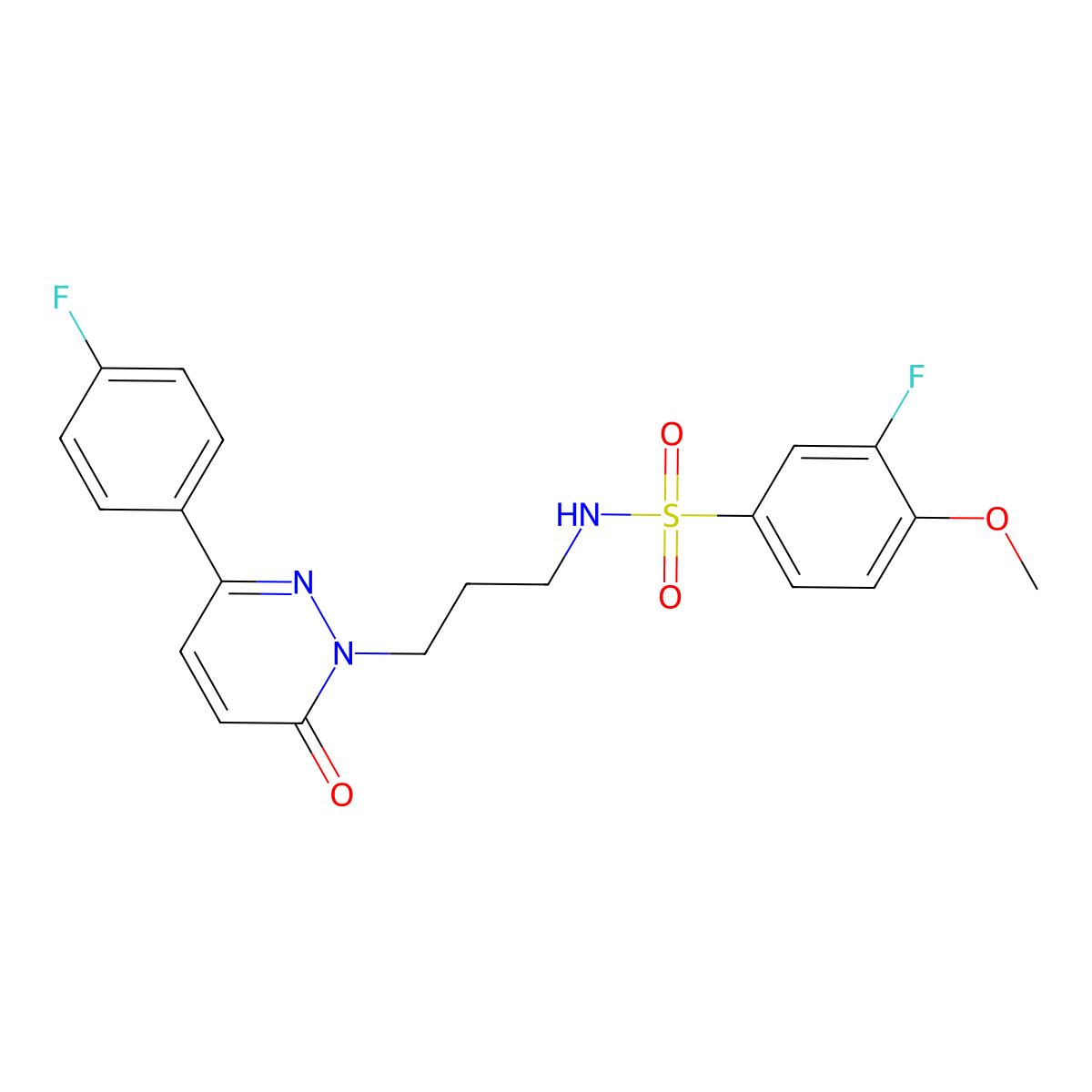 3-fluoro-N-(3-(3-(4-fluorophenyl)-6-oxopyridazin-1(6H)-yl)propyl)-4-methoxybenzenesulfonamide molecular structure, CAS 1021253-36-0