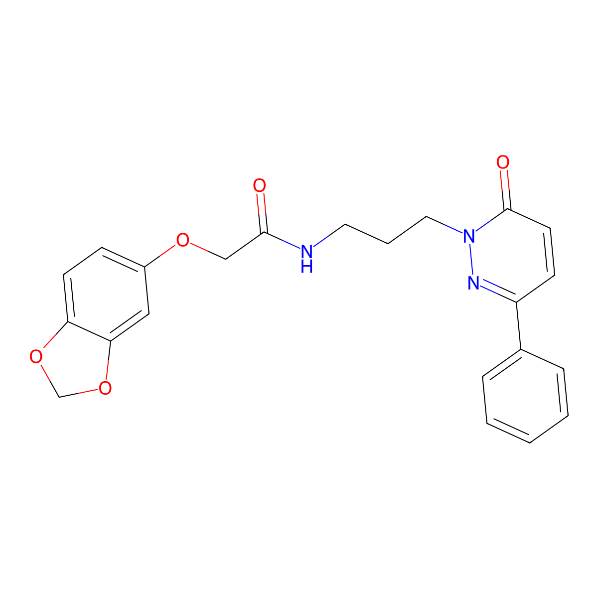 2-(2H-1,3-benzodioxol-5-yloxy)-N-[3-(6-oxo-3-phenyl-1,6-dihydropyridazin-1-yl)propyl]acetamide molecular structure, CAS 1021253-84-8