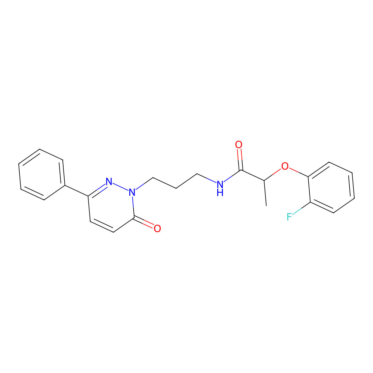 2-(2-fluorophenoxy)-N-(3-(6-oxo-3-phenylpyridazin-1(6H)-yl)propyl)propanamide molecular structure, CAS 1021253-86-0