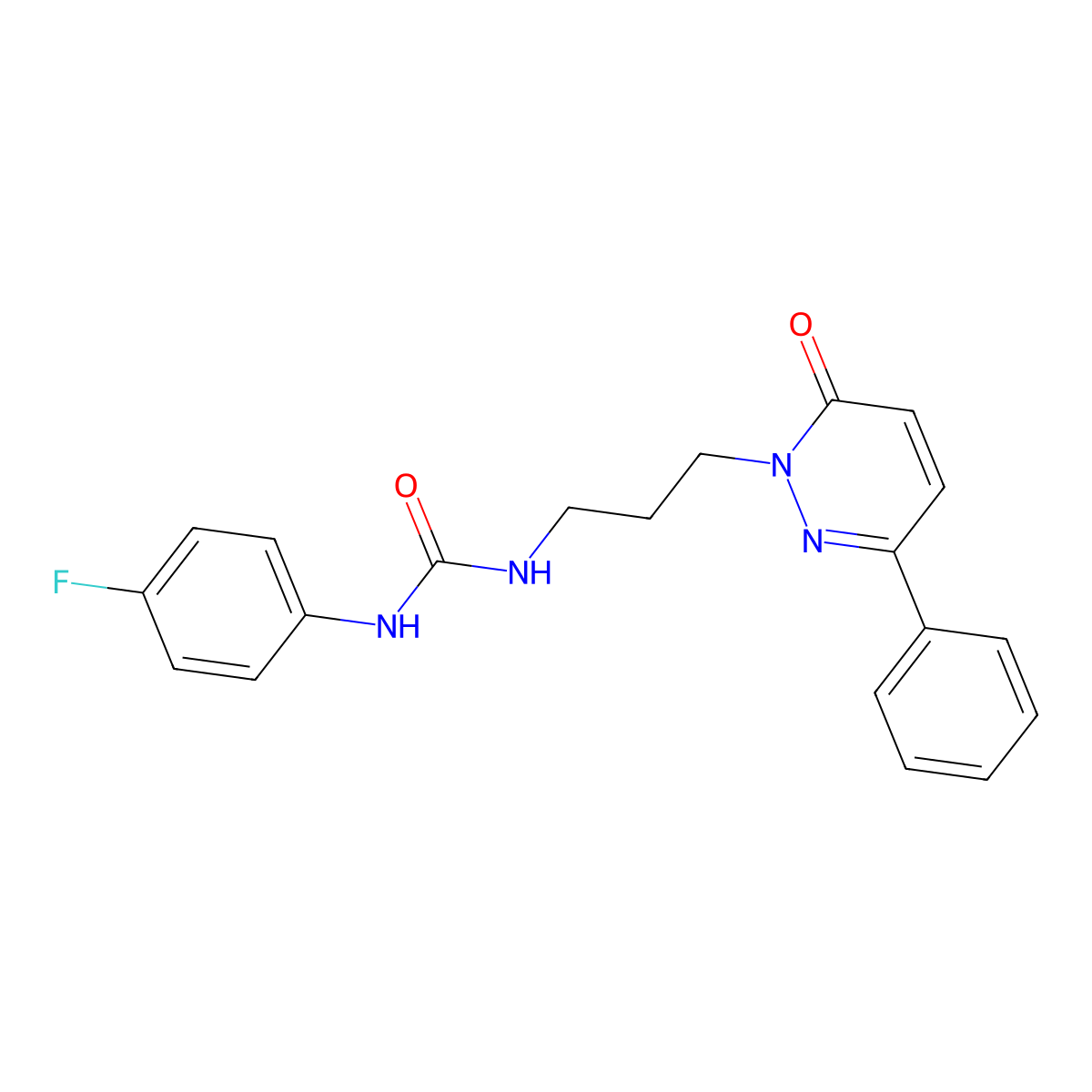 1-(4-fluorophenyl)-3-(3-(6-oxo-3-phenylpyridazin-1(6H)-yl)propyl)urea molecular structure, CAS 1021253-89-3