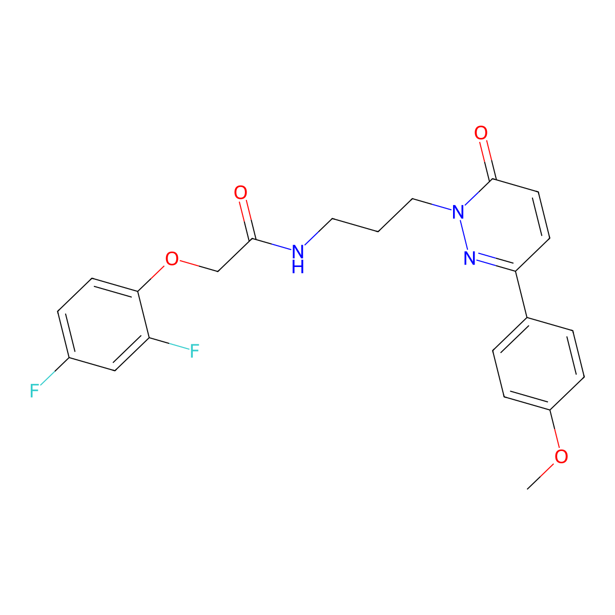 2-(2,4-difluorophenoxy)-N-(3-(3-(4-methoxyphenyl)-6-oxopyridazin-1(6H)-yl)propyl)acetamide molecular structure, CAS 1021253-91-7
