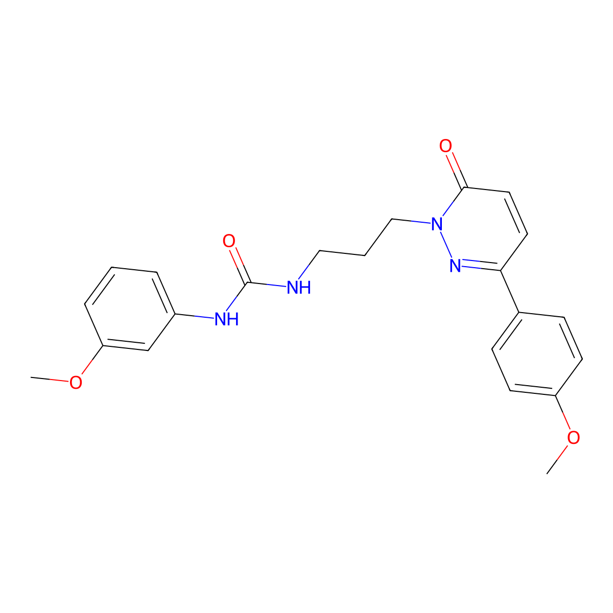 1-(3-methoxyphenyl)-3-(3-(3-(4-methoxyphenyl)-6-oxopyridazin-1(6H)-yl)propyl)urea molecular structure, CAS 1021253-96-2