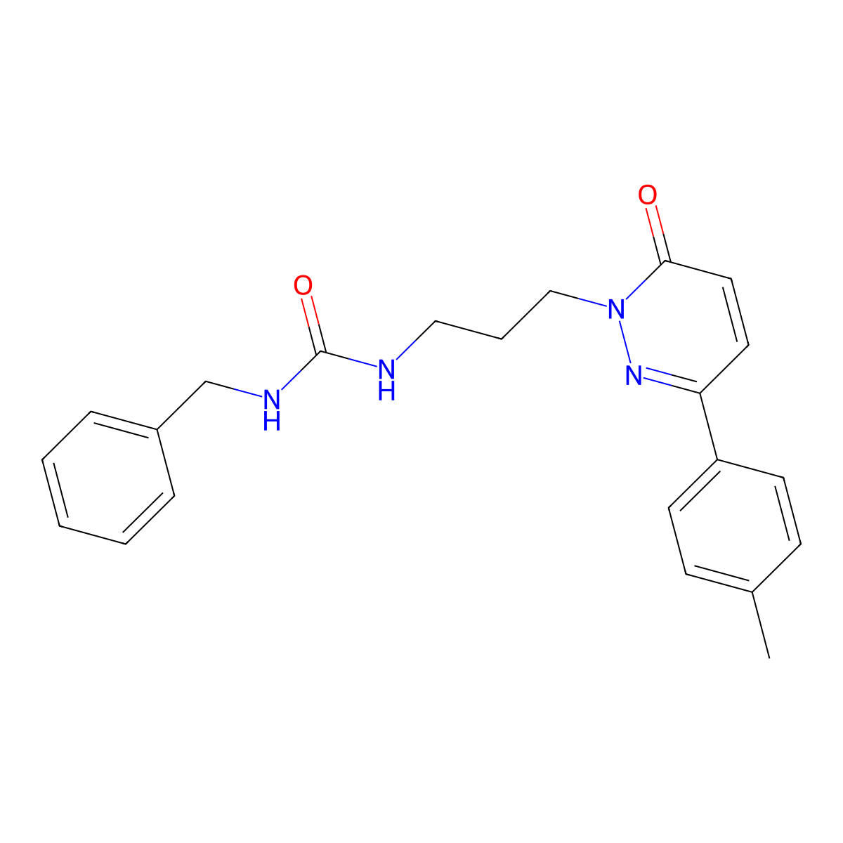 1-benzyl-3-(3-(6-oxo-3-(p-tolyl)pyridazin-1(6H)-yl)propyl)urea molecular structure, CAS 1021254-04-5