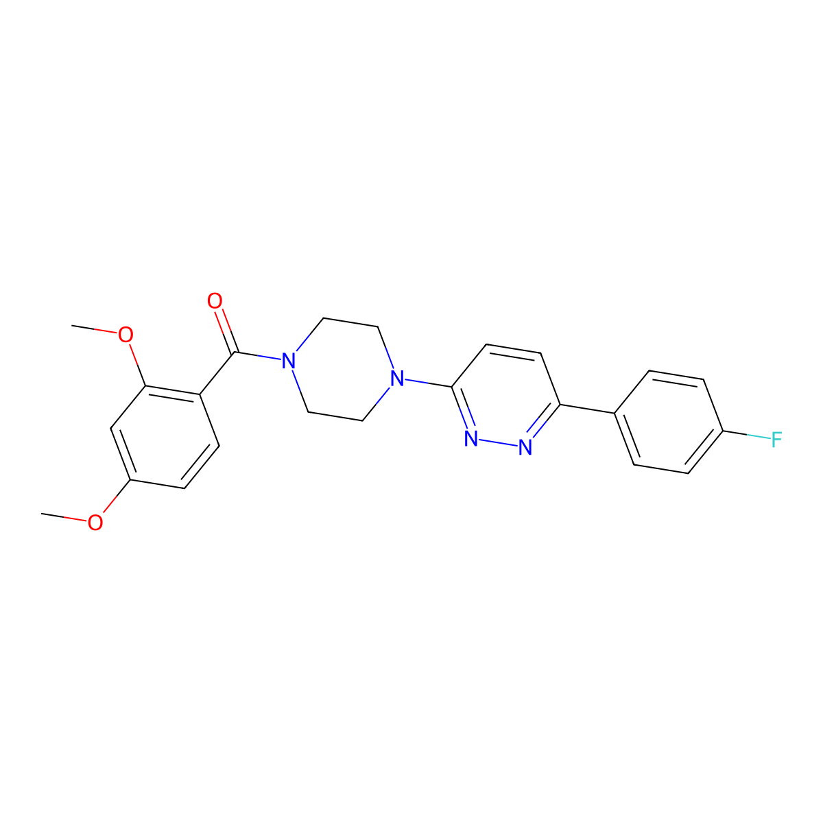 (2,4-Dimethoxyphenyl)(4-(6-(4-fluorophenyl)pyridazin-3-yl)piperazin-1-yl)methanone molecular structure, CAS 1021254-77-2