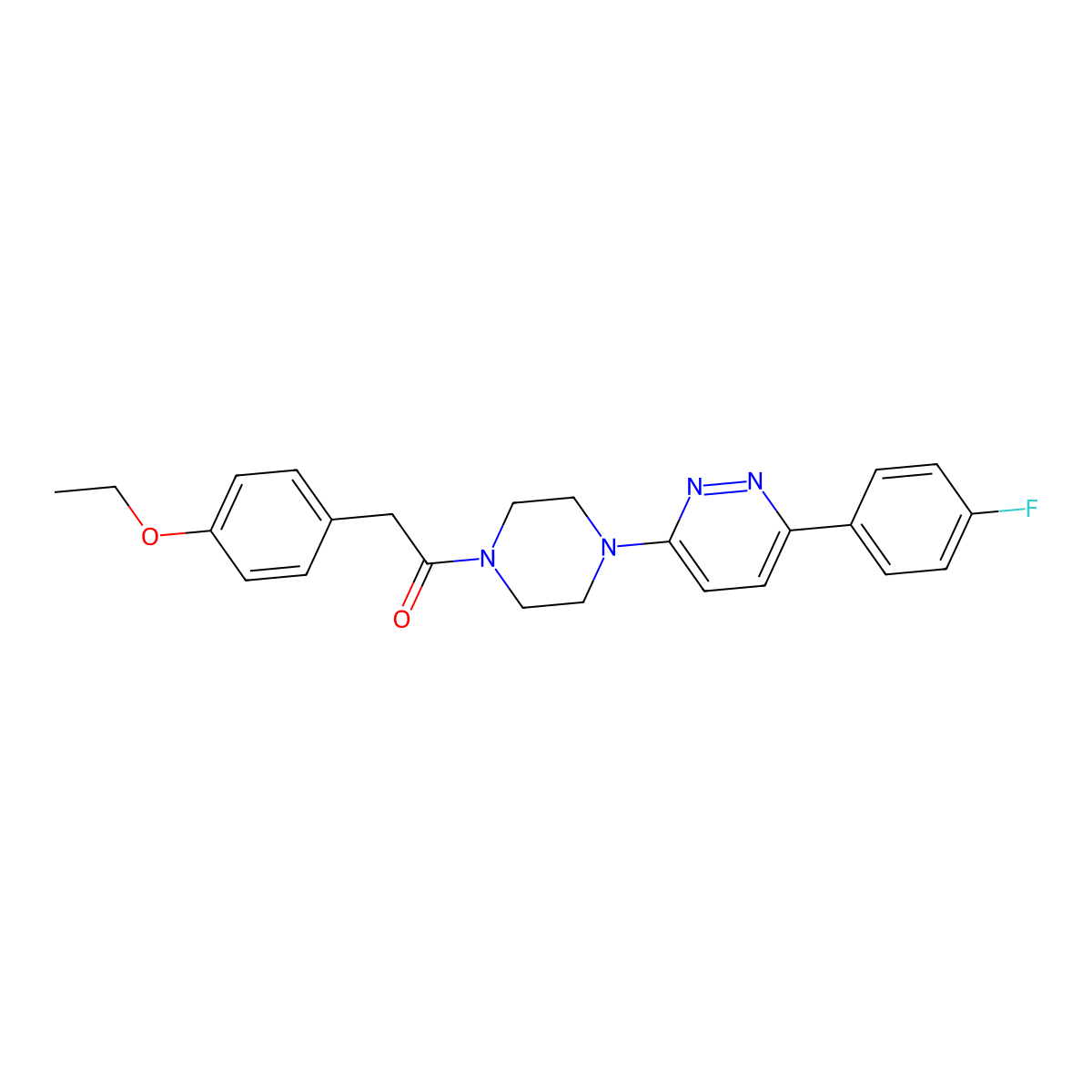 2-(4-Ethoxyphenyl)-1-(4-(6-(4-fluorophenyl)pyridazin-3-yl)piperazin-1-yl)ethanone molecular structure, CAS 1021254-84-1
