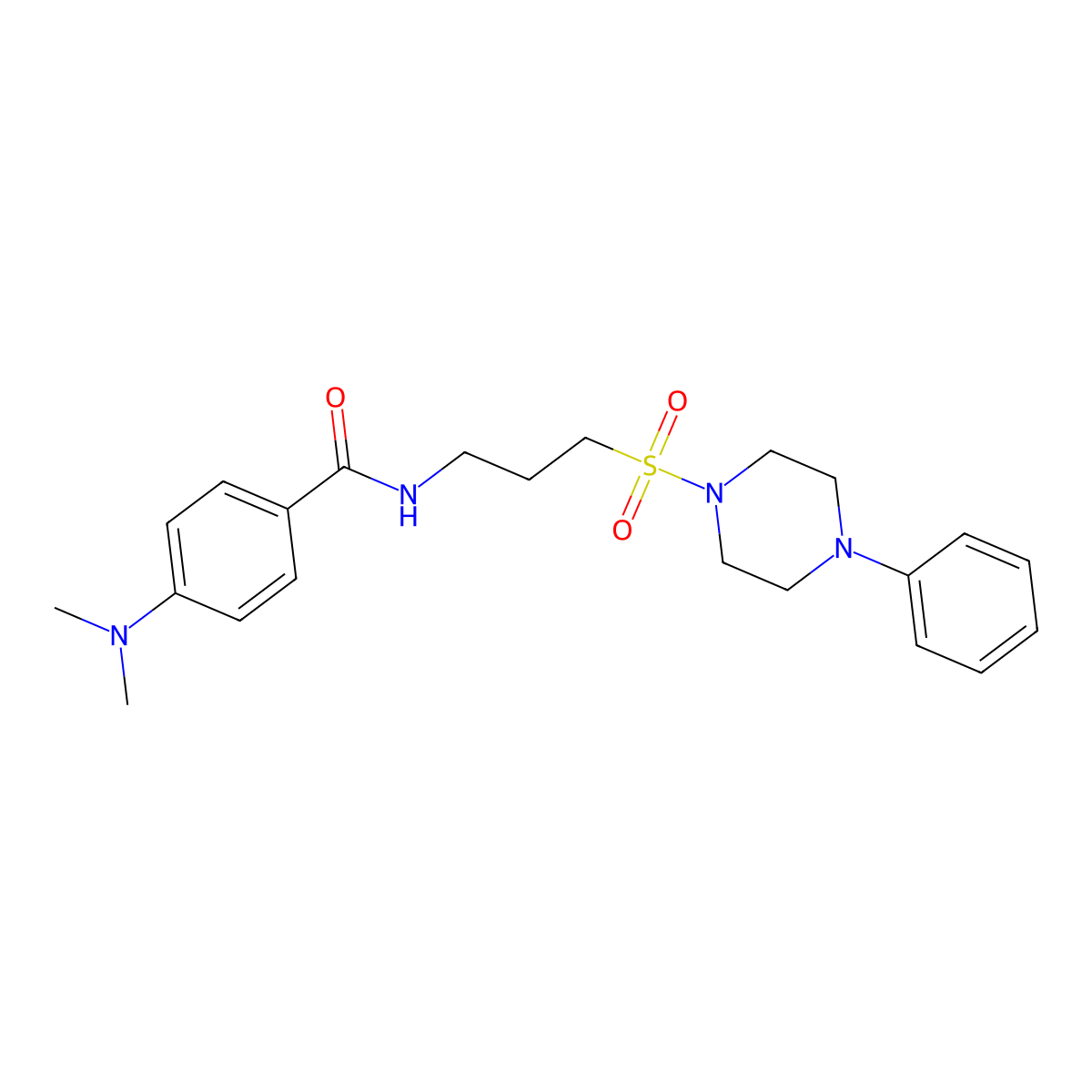 4-(dimethylamino)-N-(3-((4-phenylpiperazin-1-yl)sulfonyl)propyl)benzamide molecular structure, CAS 1021254-86-3