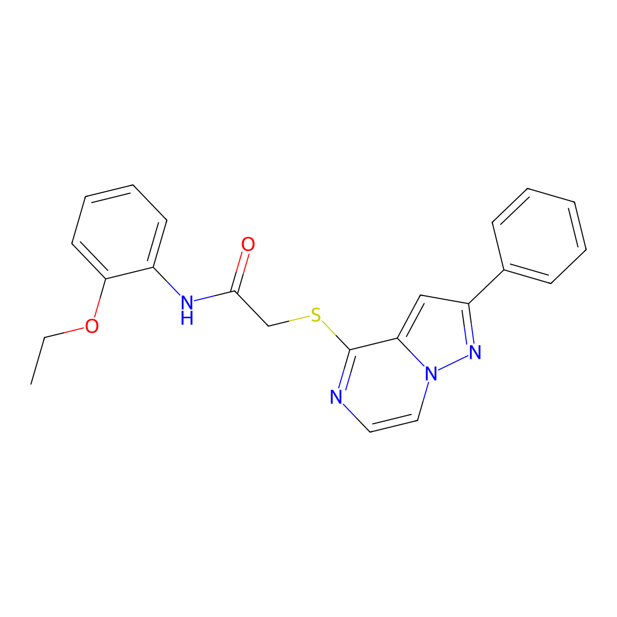 N-(2-Ethoxyphenyl)-2-({2-phenylpyrazolo[1,5-A]pyrazin-4-YL}sulfanyl)acetamide molecular structure, CAS 1021254-95-4