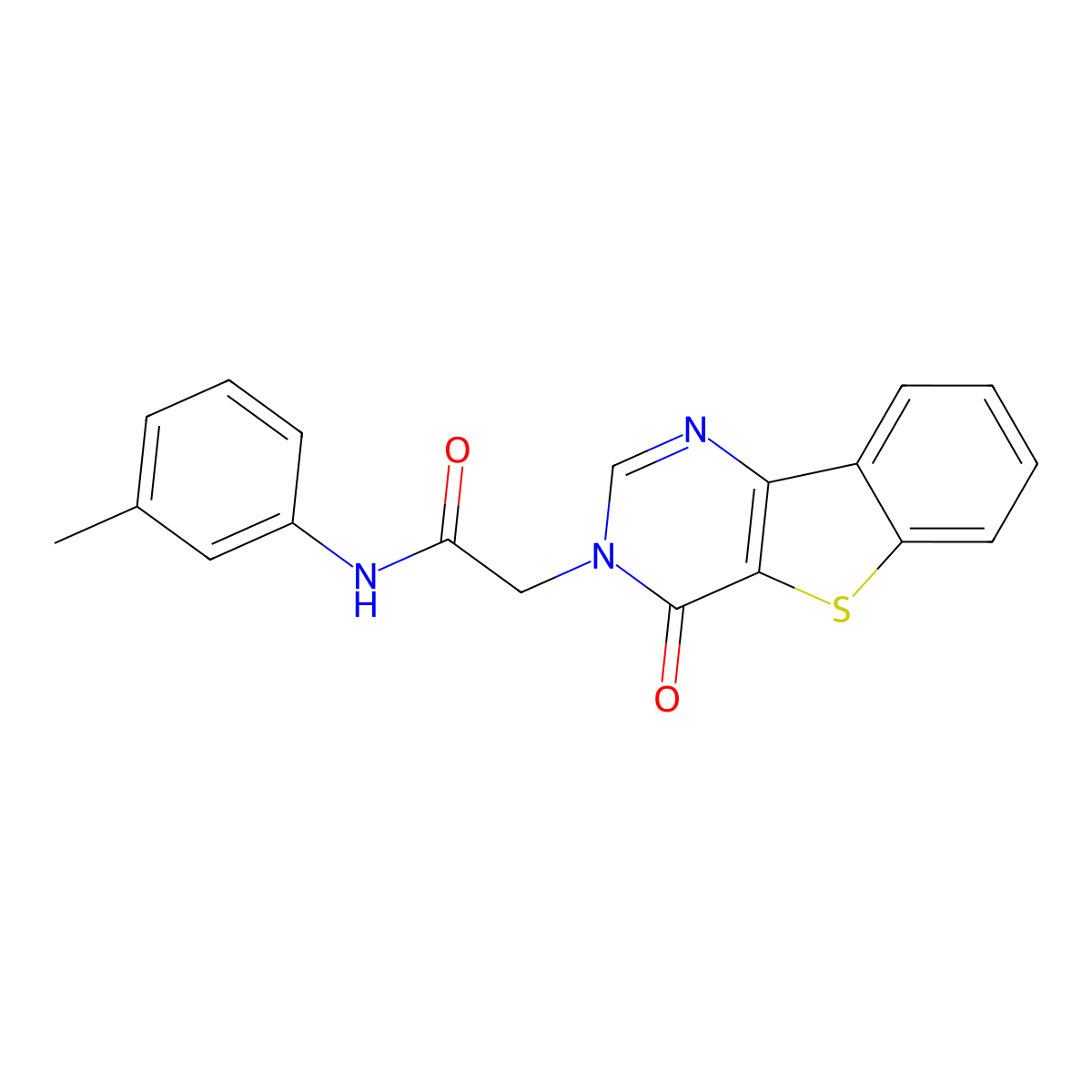 N-(3-methylphenyl)-2-(4-oxo[1]benzothieno[3,2-d]pyrimidin-3(4H)-yl)acetamide molecular structure, CAS 1021256-08-5