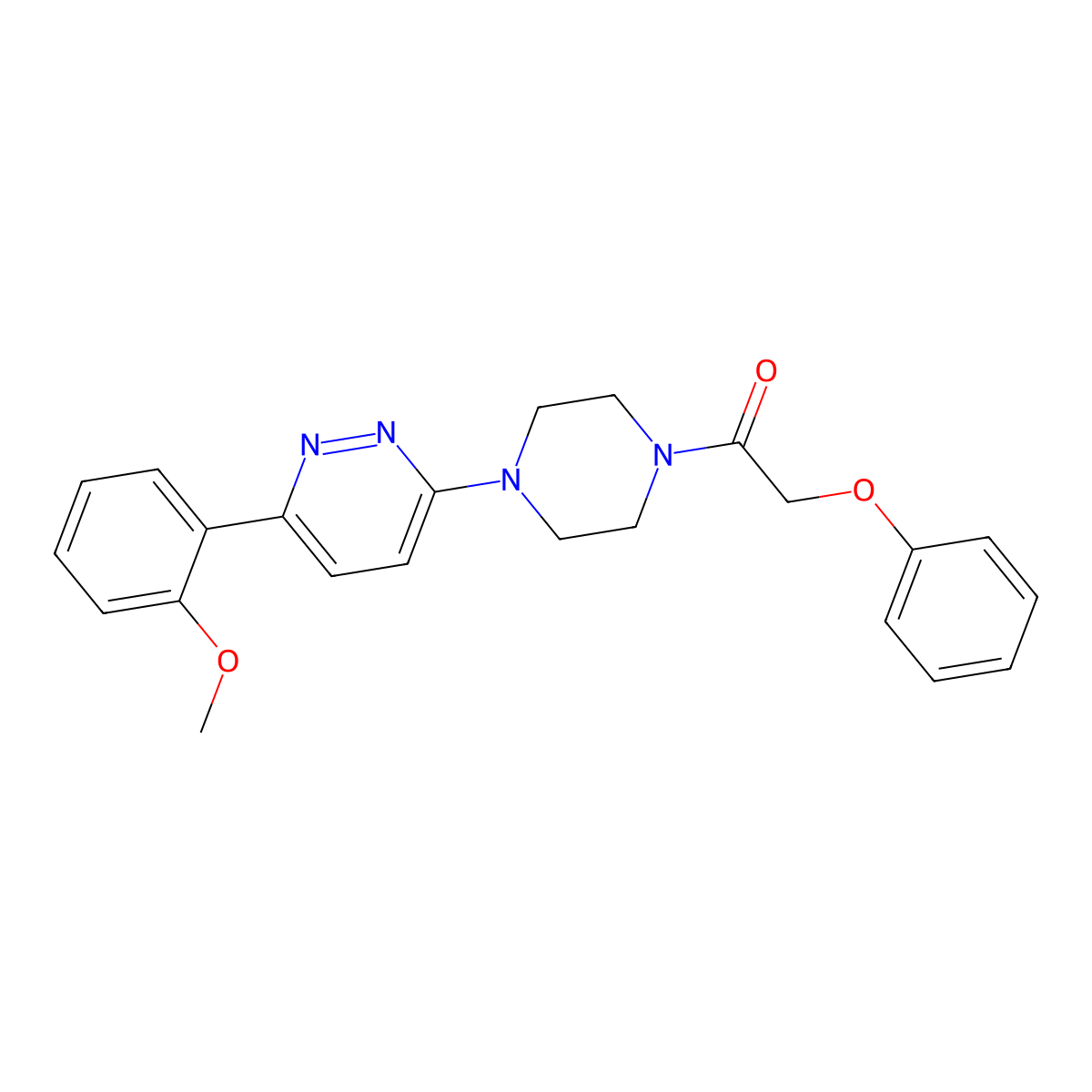 1-[4-[6-(2-Methoxyphenyl)pyridazin-3-yl]piperazin-1-yl]-2-phenoxyethanone molecular structure, CAS 1021256-47-2