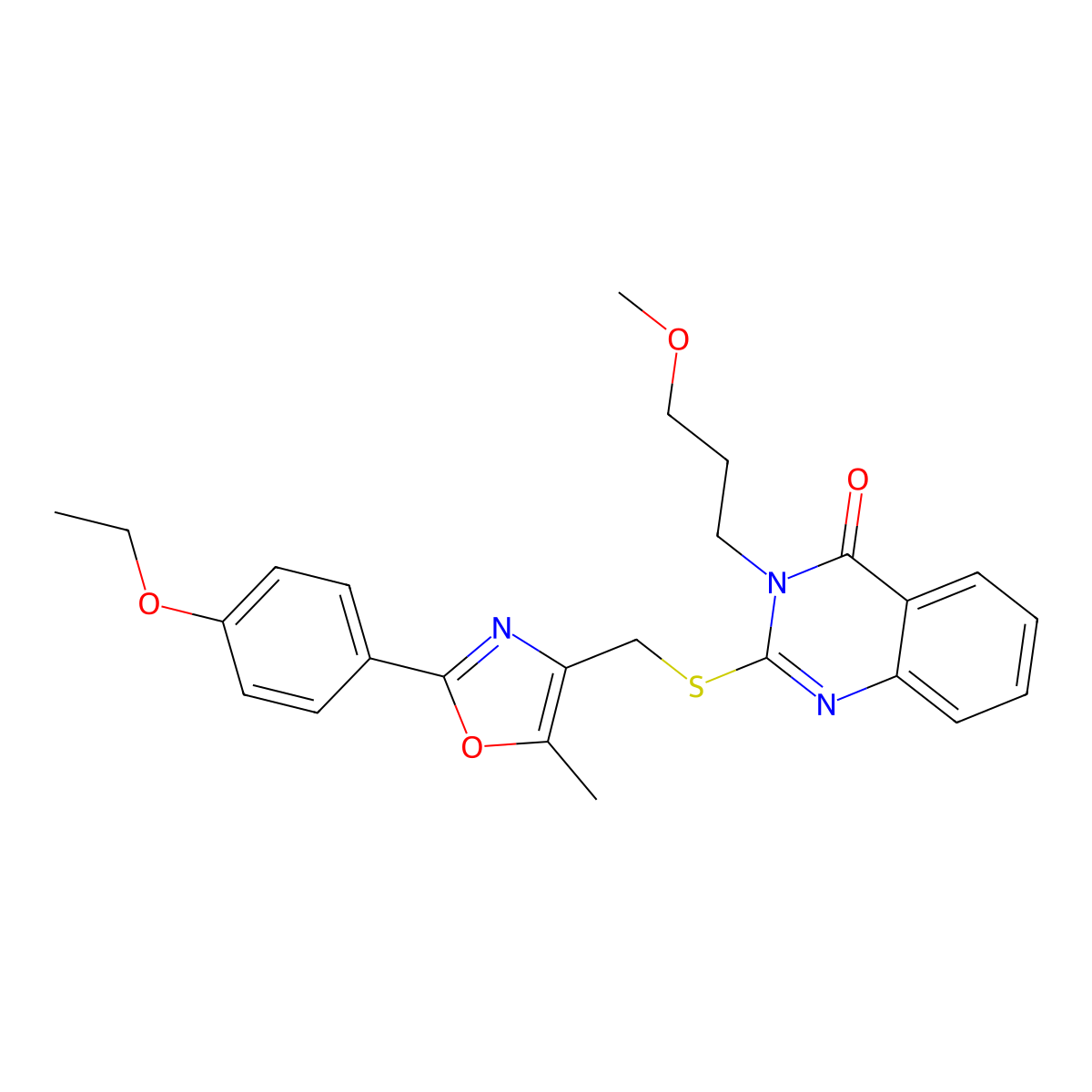 2-({[2-(4-Ethoxyphenyl)-5-methyl-1,3-oxazol-4-yl]methyl}sulfanyl)-3-(3-methoxypropyl)-3,4-dihydroquinazolin-4-one molecular structure, CAS 1021256-49-4