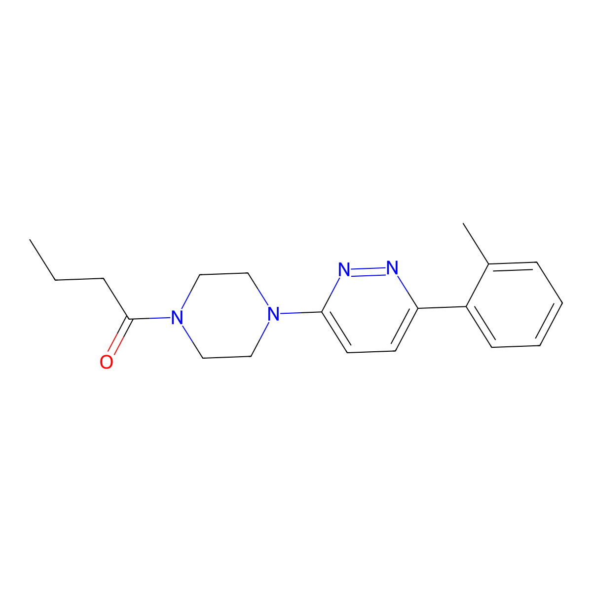 1-{4-[6-(2-Methylphenyl)pyridazin-3-yl]piperazin-1-yl}butan-1-one molecular structure, CAS 1021256-53-0