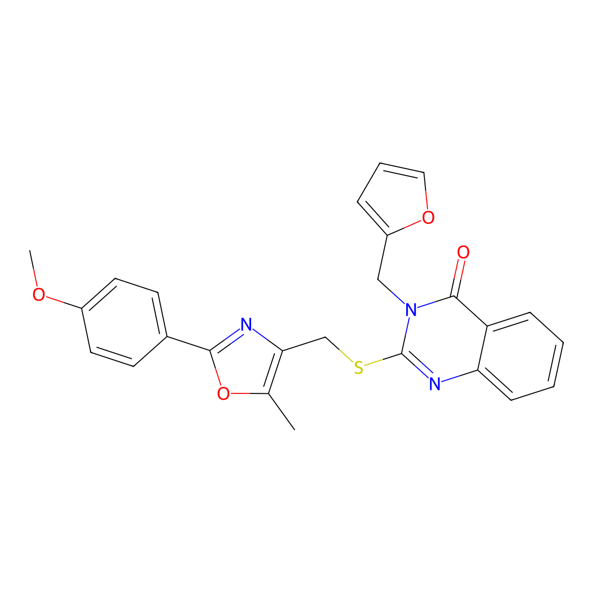 3-[(Furan-2-yl)methyl]-2-({[2-(4-methoxyphenyl)-5-methyl-1,3-oxazol-4-yl]methyl}sulfanyl)-3,4-dihydroquinazolin-4-one molecular structure, CAS 1021256-73-4